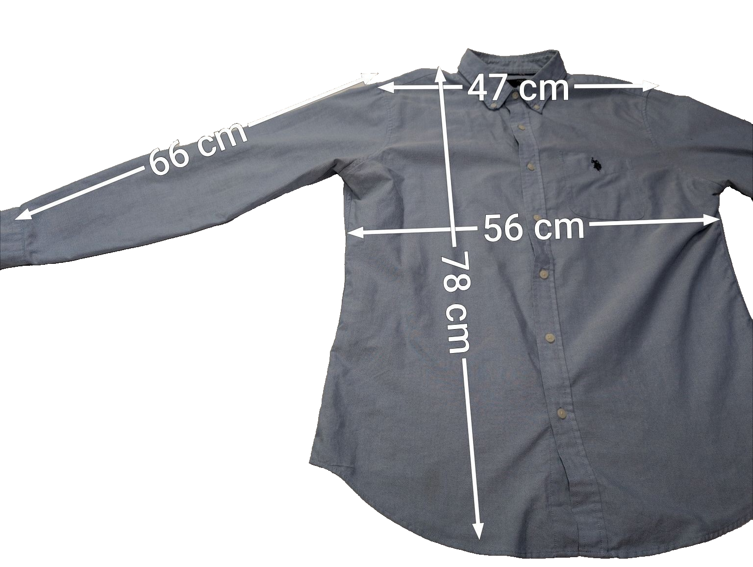 Chemise U.S. Polo ASSN bleu clair uni manches longues 1 poche taille L