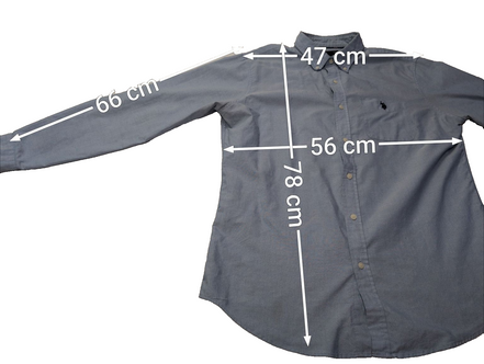 Chemise U.S. Polo ASSN bleu clair uni manches longues 1 poche taille L