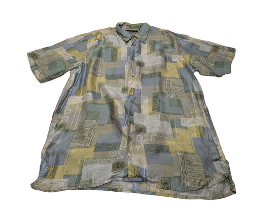 Chemise soie hawaïenne Perry Richards manches courtes taille M