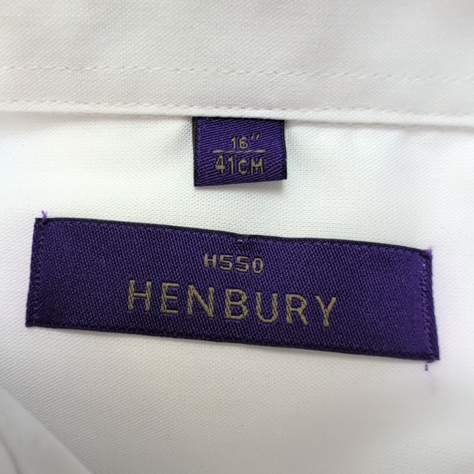 Chemise HENBURY L/XL blanche unie coton polyester neuve avec étiquette