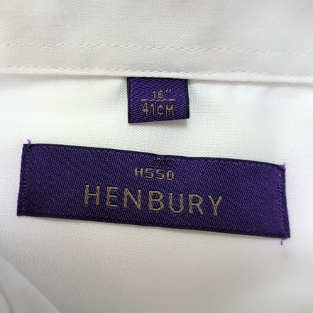 Chemise HENBURY L/XL blanche unie coton polyester neuve avec étiquette