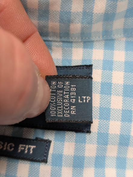 Chemise Ralph Lauren à Petits Carreaux Bleu et Blanc Taille M Classic Fit