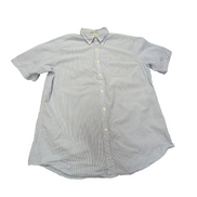 Chemise L.L. Bean à rayures bleues manches courtes taille L #113e