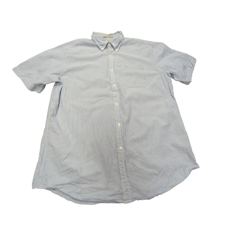 Chemise L.L. Bean à rayures bleues manches courtes taille L #113e