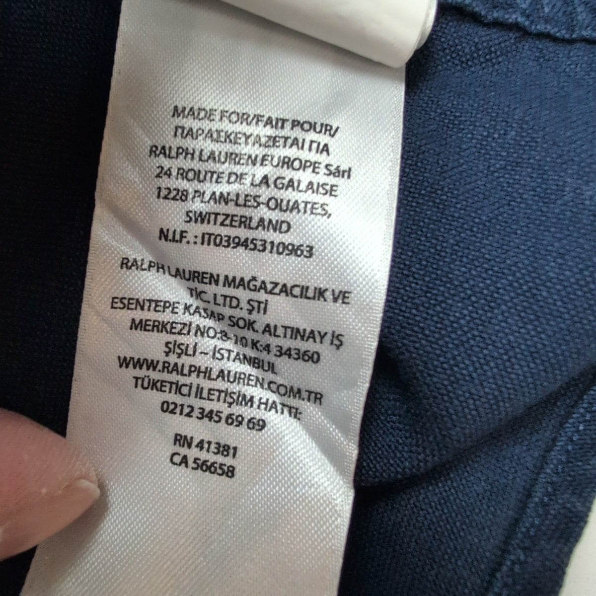 Chemise Ralph Lauren Slim Fit S Bleu Marine Multi Logos Manches Courtes