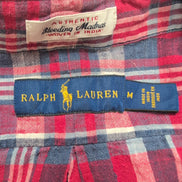 Chemise Ralph Lauren Bleeding Madras M rouge bleu manches courtes