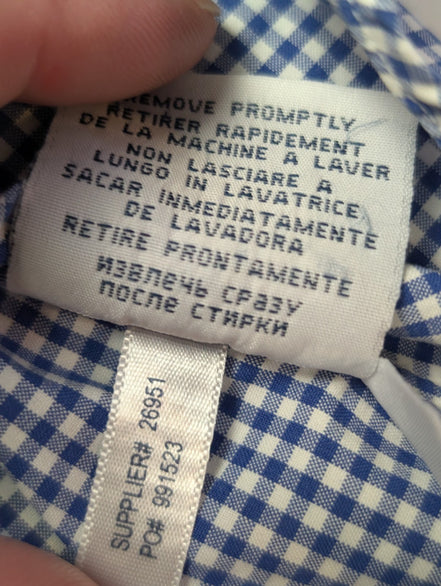 Chemise Polo Ralph Lauren Shirt Blake XL Vichy Bleu Logo Marine Button Down