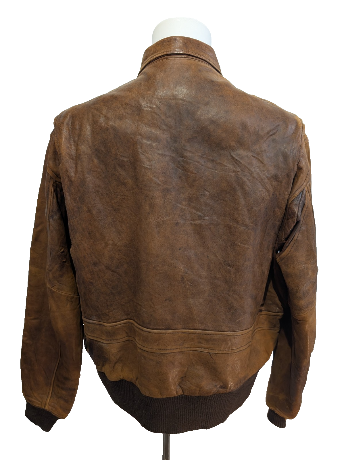 Scully Blouson Veste Cuir Véritable Vintage Marron Clair T44 XL Aviateur
