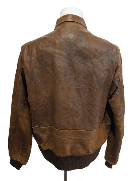 Scully Blouson Veste Cuir Véritable Vintage Marron Clair T44 XL Aviateur