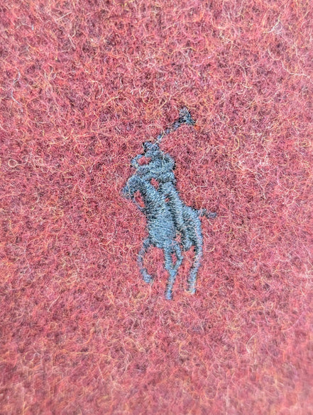 Écharpe Polo Ralph Lauren Réversible Laine d'agneau Bordeaux Orange Made Italy