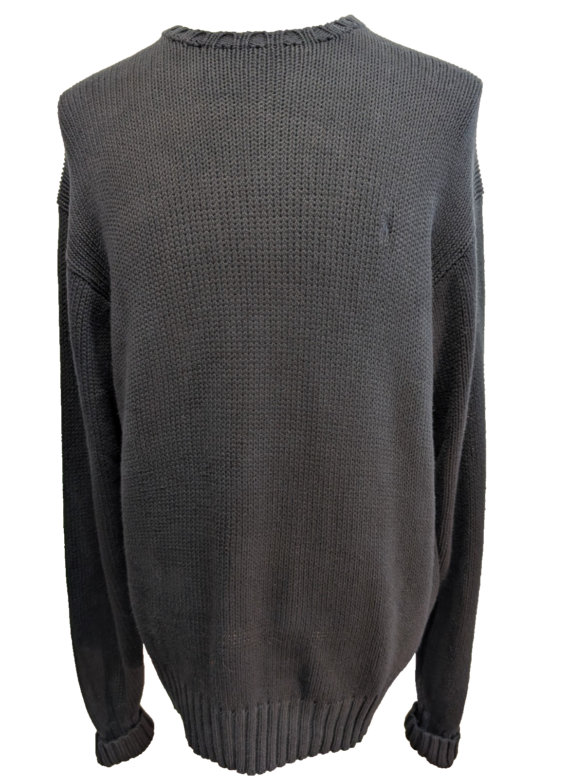 Pull Polo Ralph Lauren Noir sur Noir - Maille de Coton Dense - Taille XL / XXL