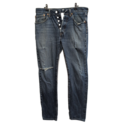 Levi’s 501 Jean Homme W32 L34 Bleu Foncé Grunge Vintage Pantalon