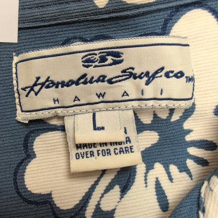 Chemise Hawaïenne Manches Courtes Honolua Surf Co Hawaii Floral Bleu L