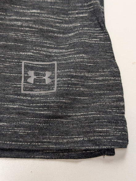 T-shirt Long Under Armour Femme Col V Noir et Gris Mat Taille S