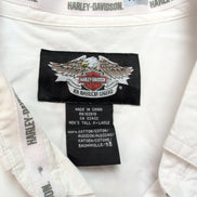 Chemise Harley-Davidson XL Blanche Brodée 100% Coton Boutons Métal HD