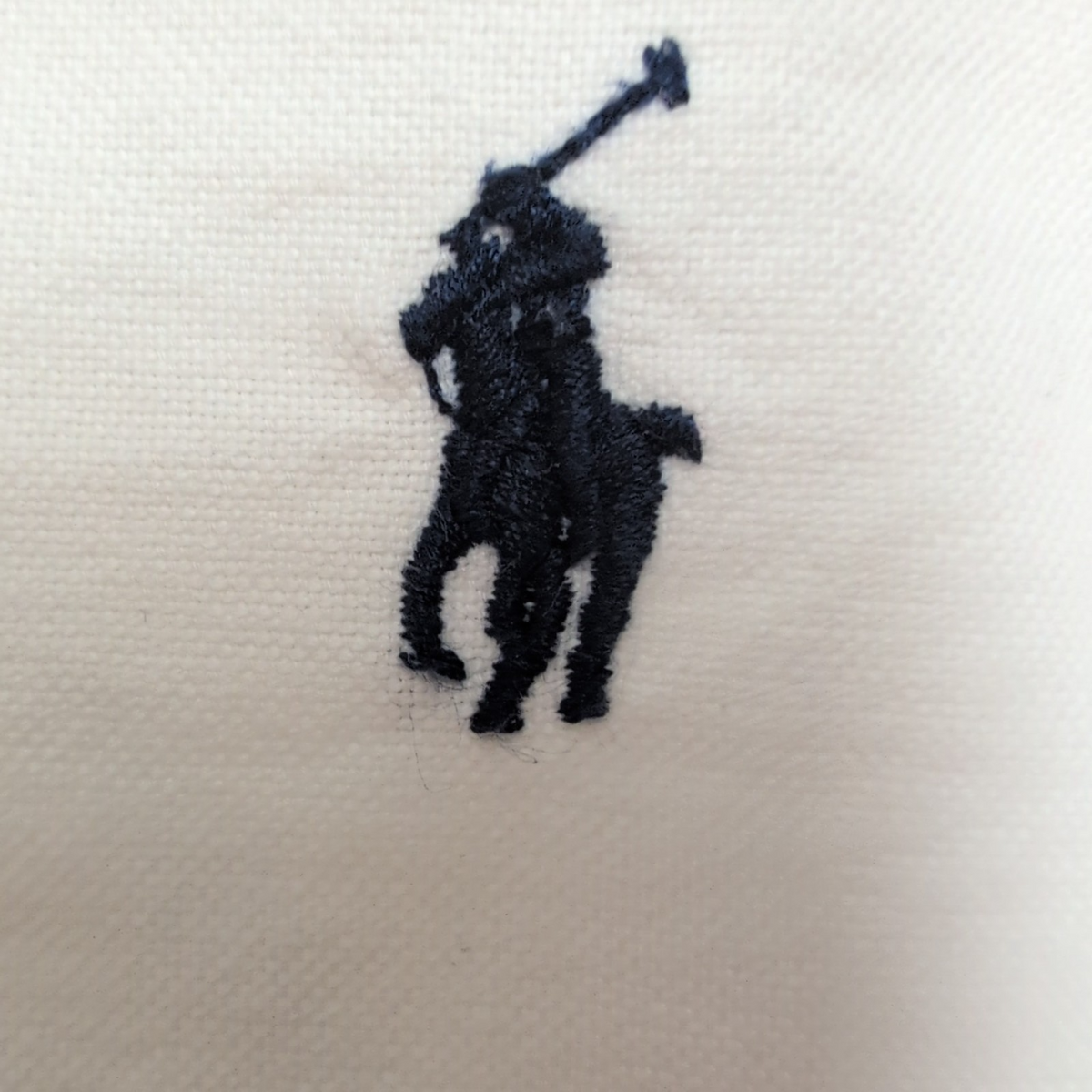 Chemise Ralph Lauren Slim Fit XLT blanc uni logo bleu marine coton