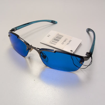 Lunettes de soleil Y2K Rectangulaires Verres Bleus Branches fines
