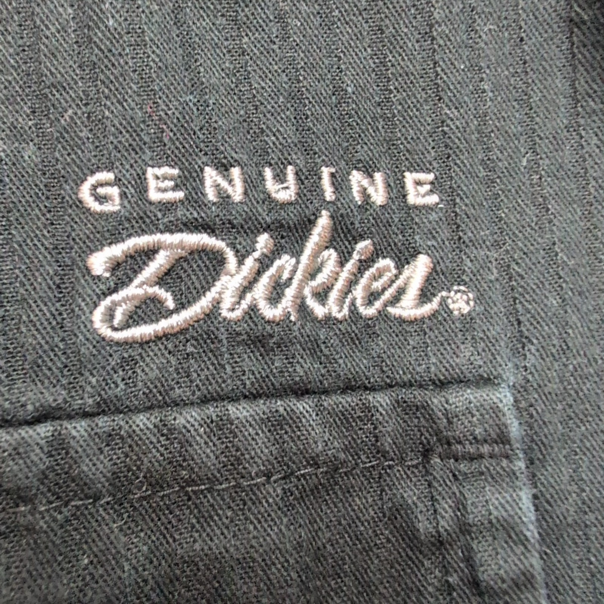 Chemise Dickies XL Noir Rayures Gaufrées 2 Poches Manches Courtes