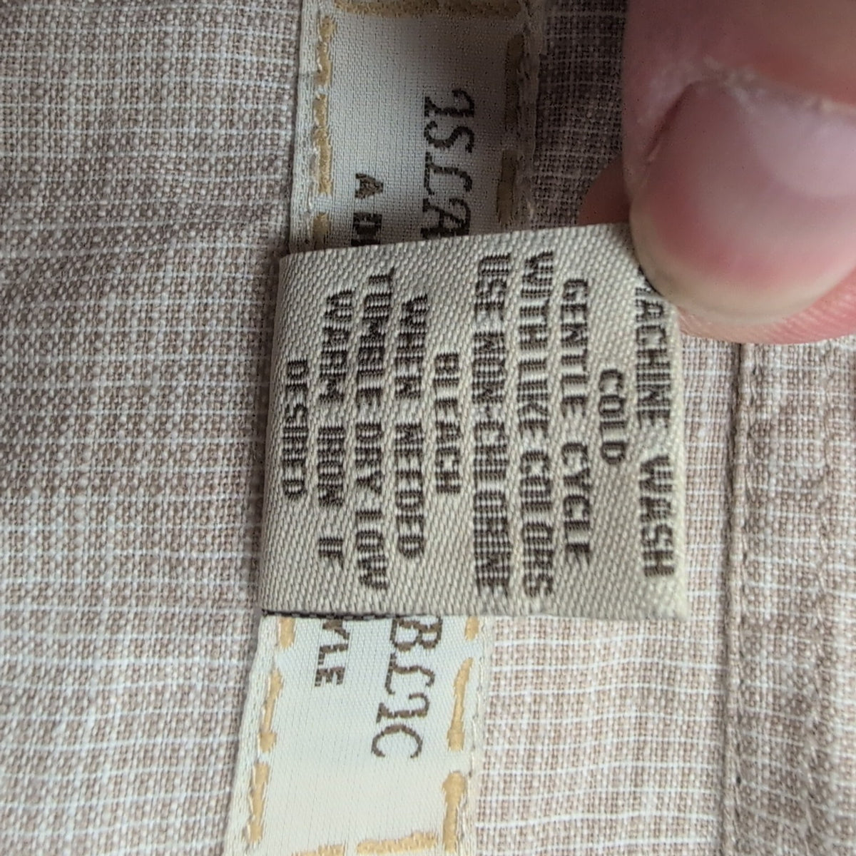 Island Republic chemise 100% lin marron clair crème micro carreaux taille M