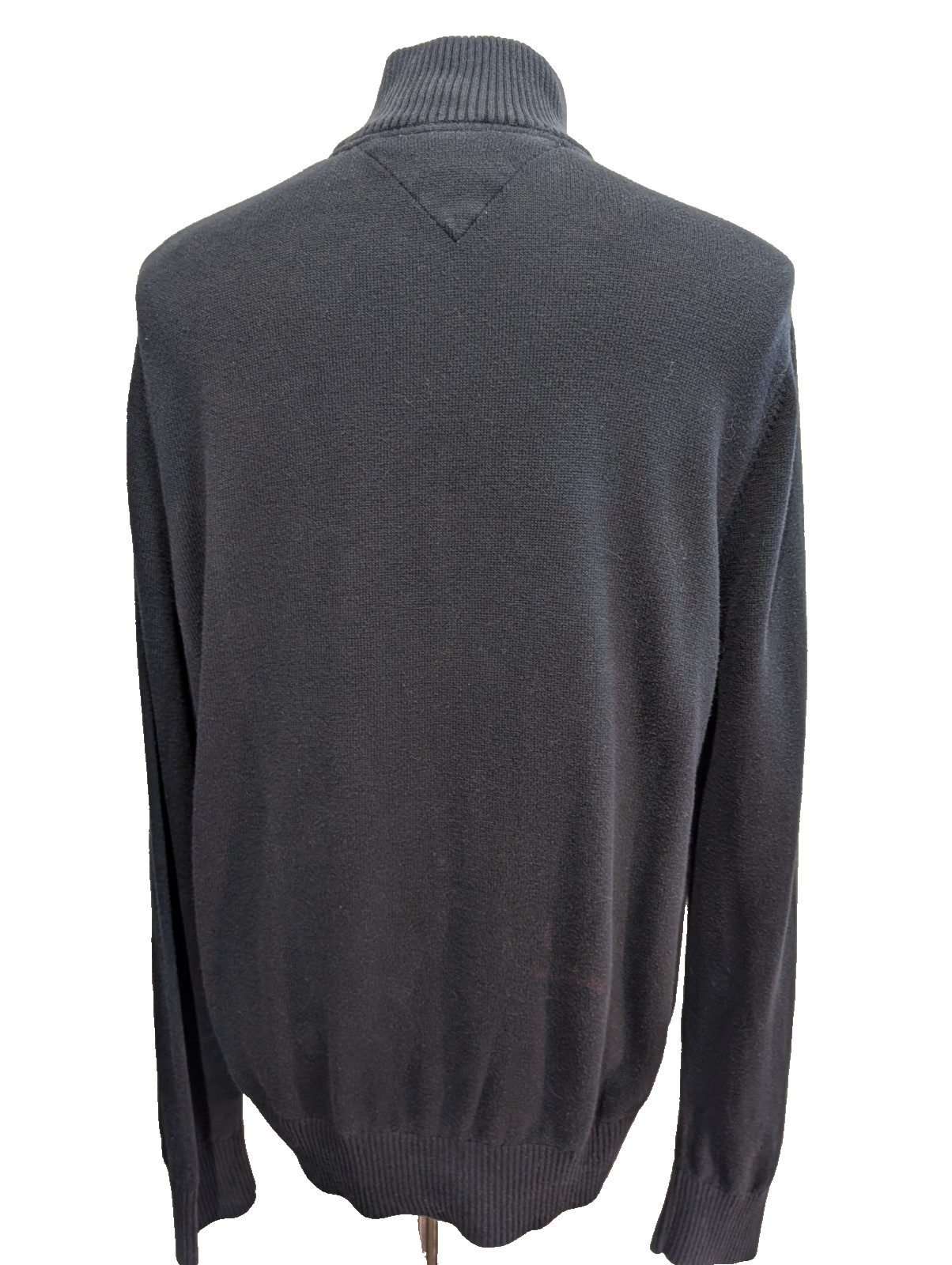 Pull col zippé Tommy Hilfiger vintage noir profond homme taille L/XL