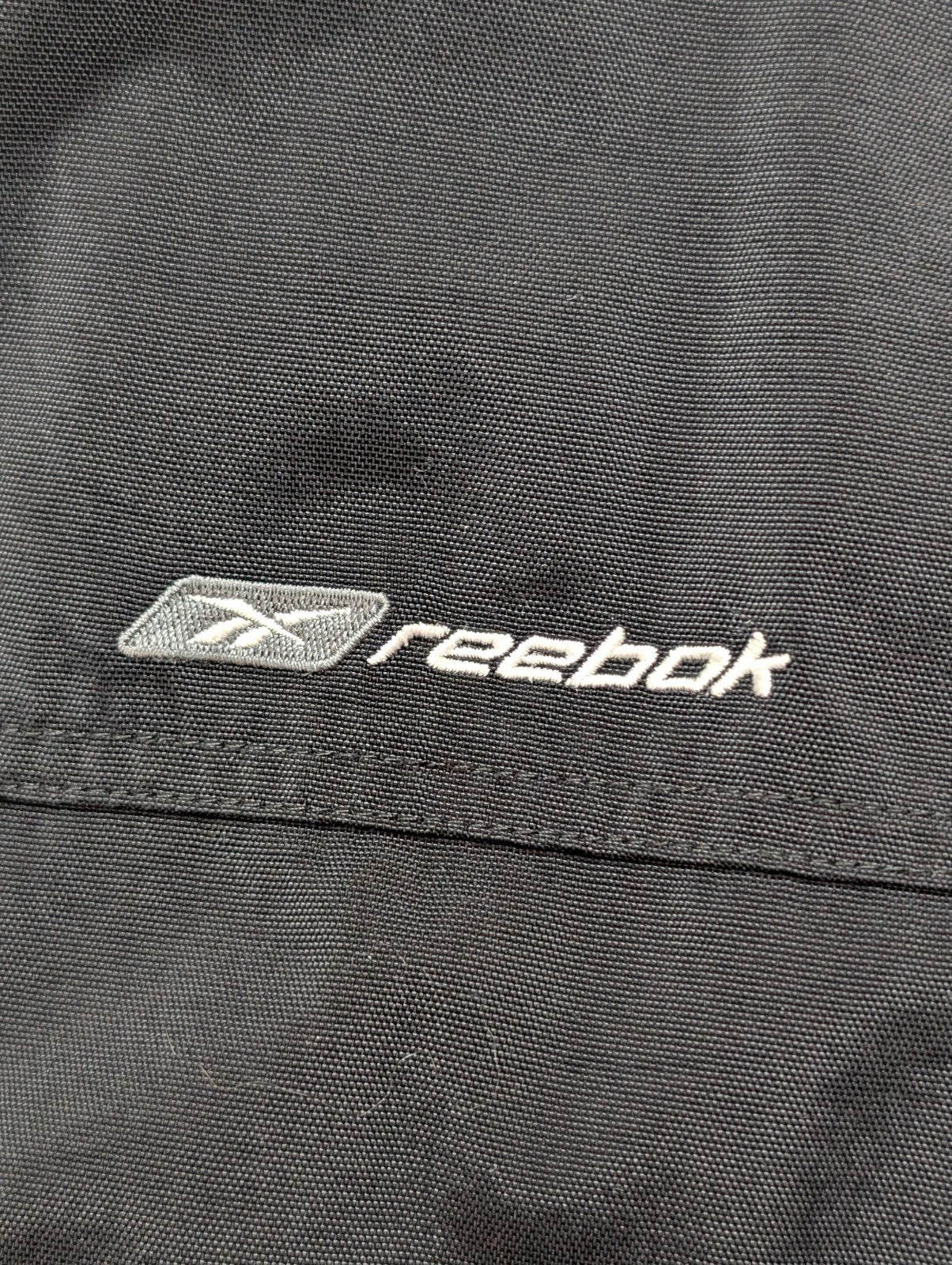 REEBOK Manteau Blouson Vintage Matelassé Noir Gris Capuche Col Taille L | 310BSR