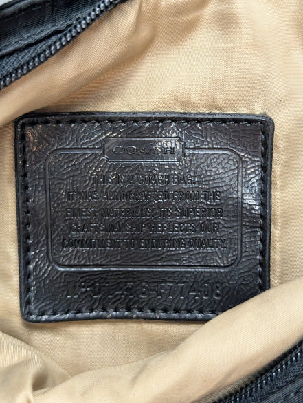 Sac Coach bandoulière en toile jacquard Signature noire