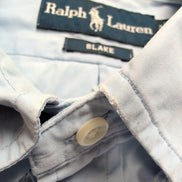 Chemise Ralph Lauren Blake M Bleu Logo Jaune VTG Button Down manches courtes