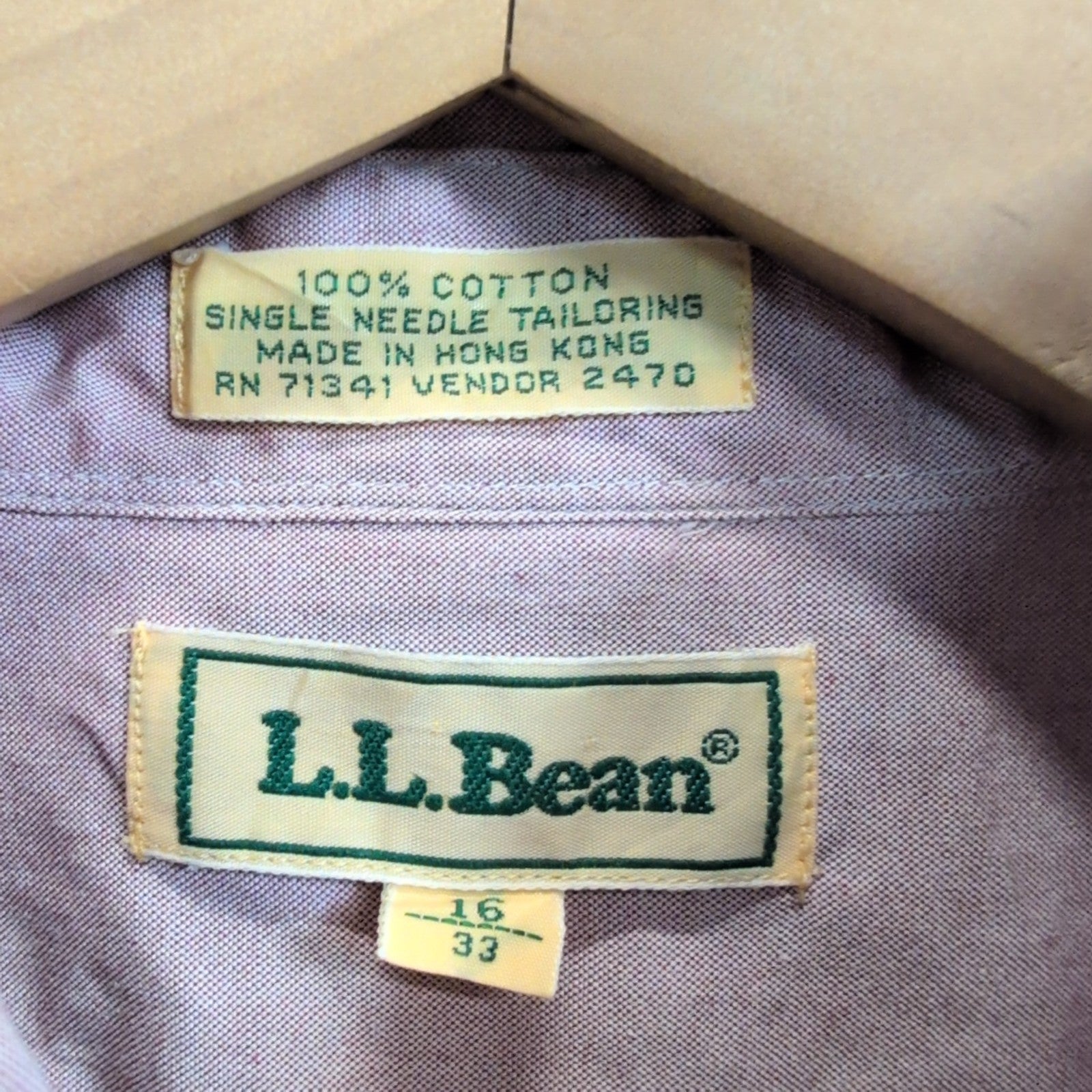 Chemise L.L. Bean bordeaux clair uni taille L #189e