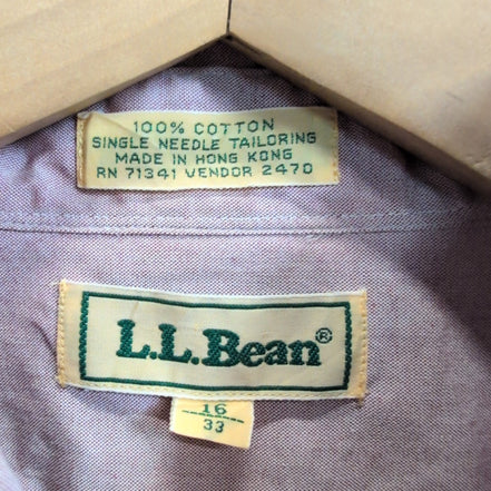 Chemise L.L. Bean bordeaux clair uni taille L #189e