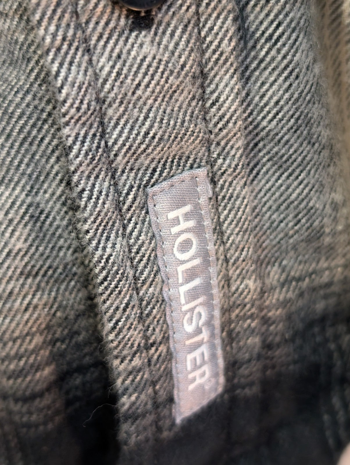 Chemise Flanelle HOLLISTER Homme L Noire Crème Carreaux Ajustée |284S