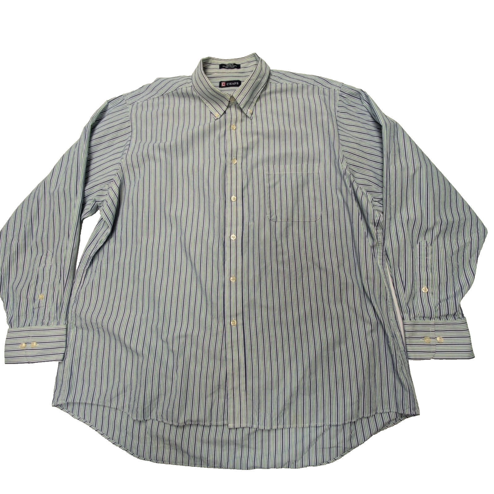 Chemise CHAPS à rayures bleues et vertes taille XXL #58e
