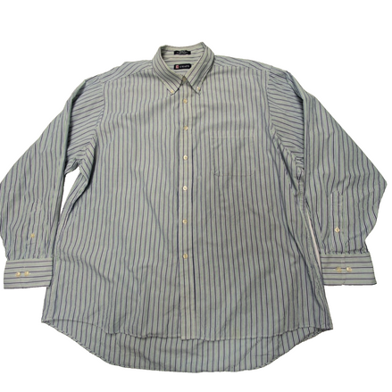 Chemise CHAPS à rayures bleues et vertes taille XXL #58e
