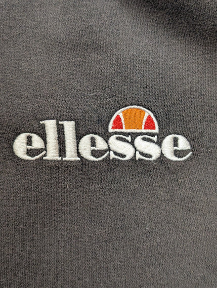 Sweat ELLESSE Vintage Homme M Marron et Crème Logo Brodé Bicolore Rare