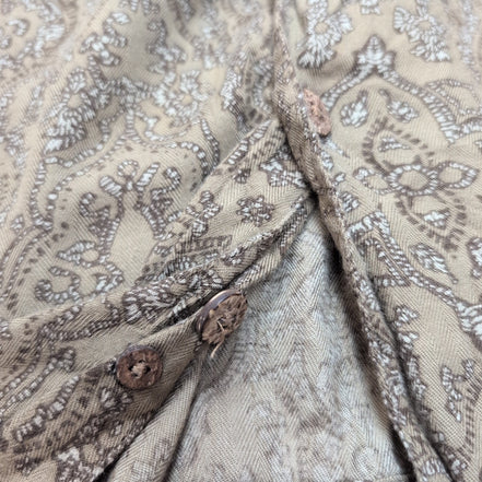 Chemise Hawaïenne Caribbean XL Rayonne Kaki Motifs Paisley Cachemire
