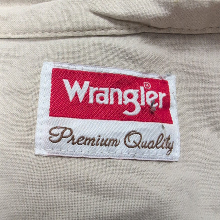 Chemise Wrangler beige crème uni manches courtes taille XXL 2 poches homme