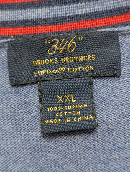 Gilet Boutonné Brooks Brothers 346 Bleu Clair 100% Coton Supima - Taille XXL