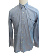 Chemise Ralph Lauren Custom Fit L Bleu Carreaux Logo Bleu manches longues
