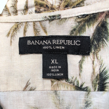 Chemise Hawaïenne Manches Courtes Banana Republic Lin Palmier XL