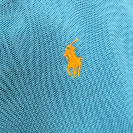 Polo Ralph Lauren Homme S Bleu Ciel Logo Jaune Polo Manches Courtes