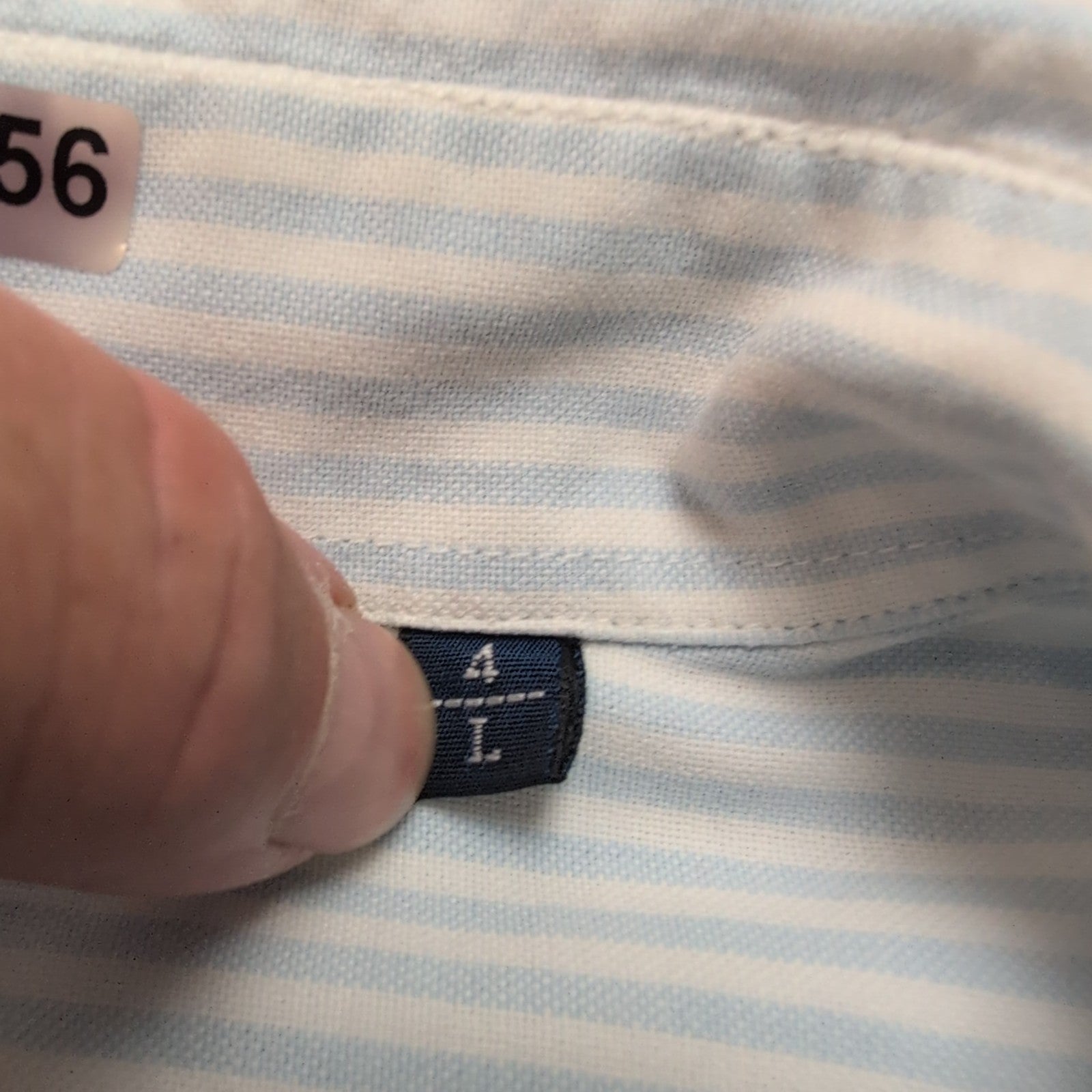 Chemise BURBERRY L bleu à rayures logo brodé 100% coton excellent état