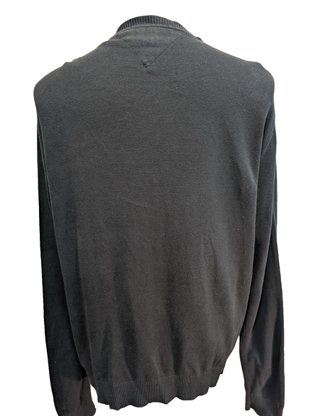 Pull Tommy Hilfiger Col V Noir Profond - Taille XL / 2XL