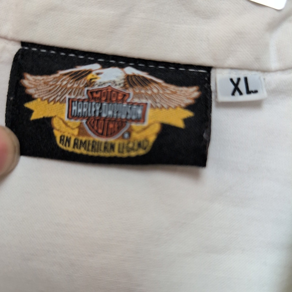 Chemise Harley-Davidson Tall XL Blanche Manches Courtes Logo Dos Moto Coton