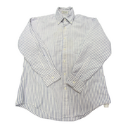 Chemise L.L. Bean blanche à rayures lila taille M #149e