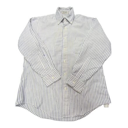 Chemise L.L. Bean blanche à rayures lila taille M #149e