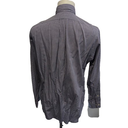 Chemise Ralph Lauren M L Bleue Fins Carreaux Coton Manches Longues