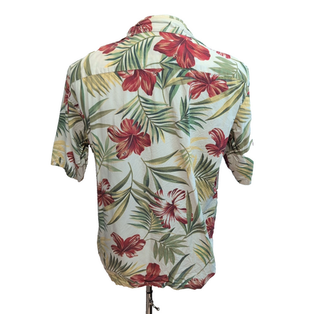 Chemise Hawaïenne Panttana Hawaii Coton Viscose Blanc Floral M