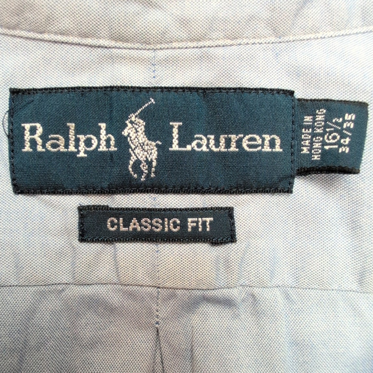 Chemise Ralph Lauren Classic Fit Bleu Clair Logo Bleu Marine XL Coton