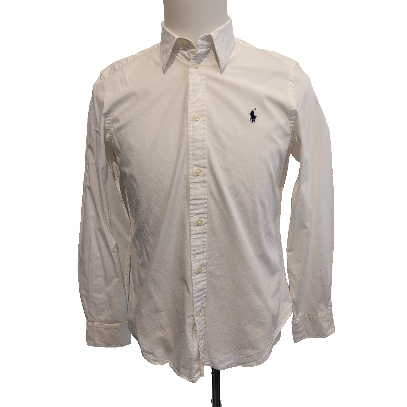 Chemise Polo Ralph Lauren Enfant 12 Ans L Classic Fit Blanche Coton Logo Bleu