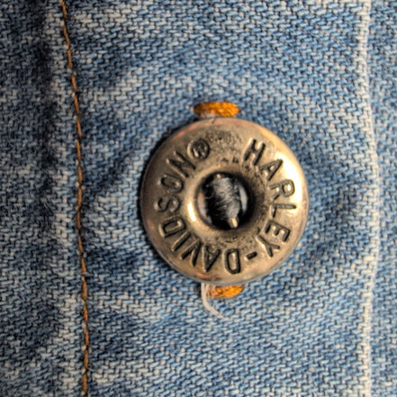 Harley Davidson chemise jean bleu biker blues made in USA XL rare