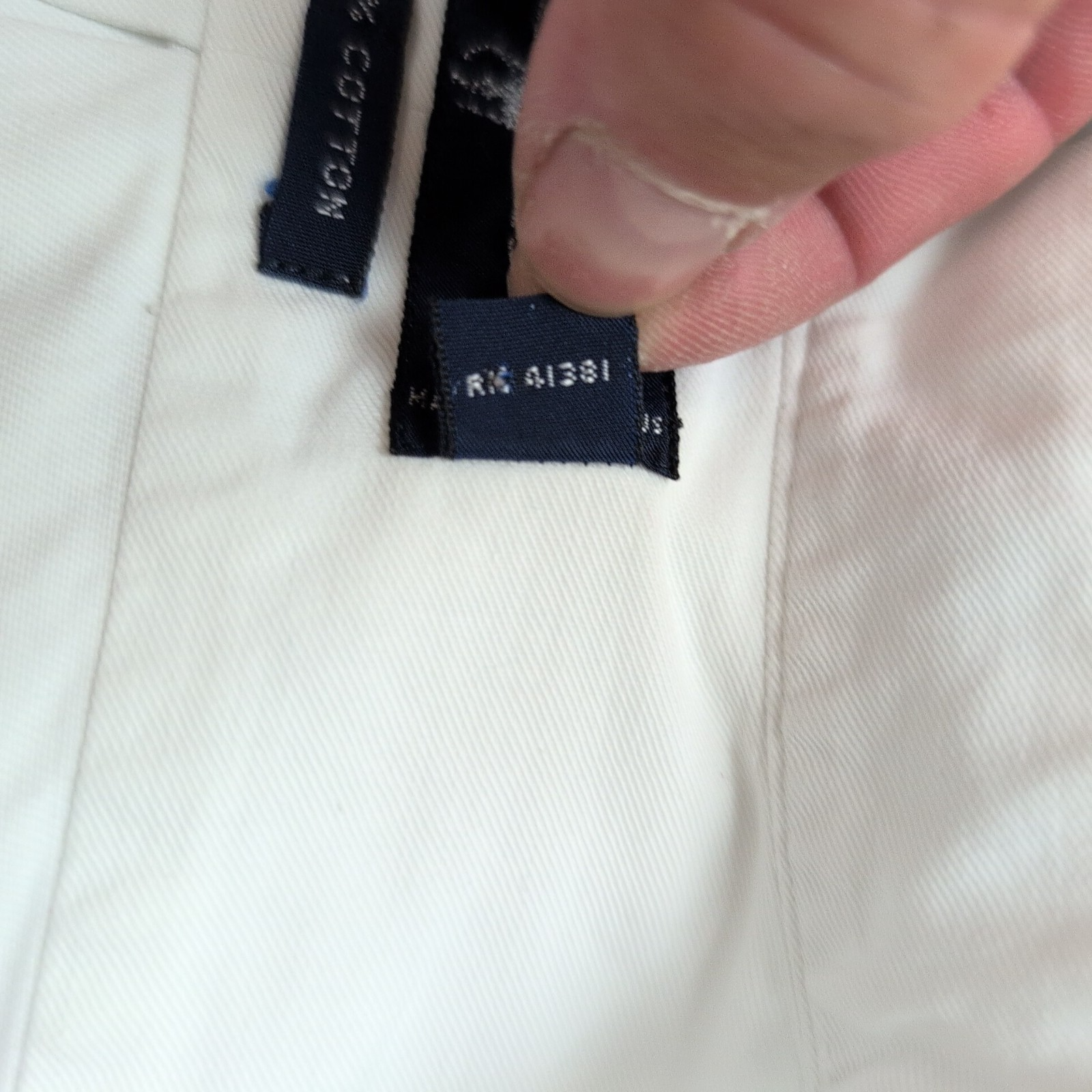 Chemise Ralph Lauren vintage M blanc uni logo bleu marine Made in Mauritius
